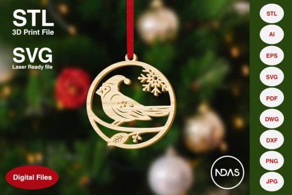 Cardinal Bird Christmas Tree Decoration