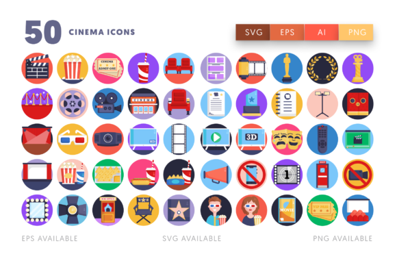 Exploring the 50 Cinema Icons Set: A Visual Treasure for Designers and Movie Enthusiasts