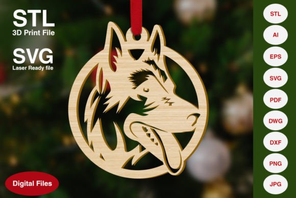 German Shepherd Dog Christmas Decoration
