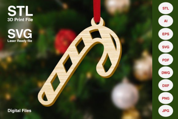 Lollipop Cane Christmas Tree Decoration