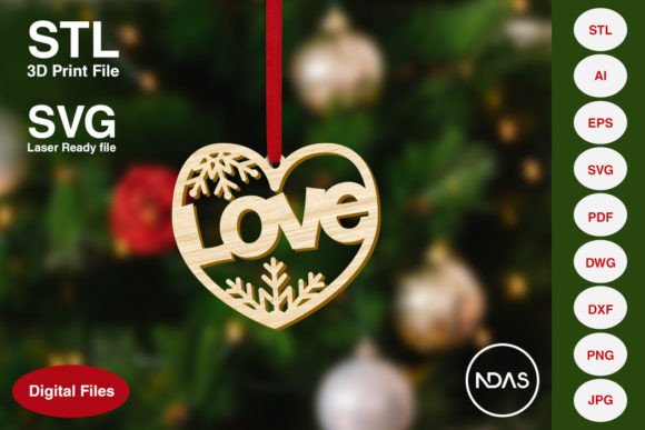 Love Text Christmas Tree Decoration