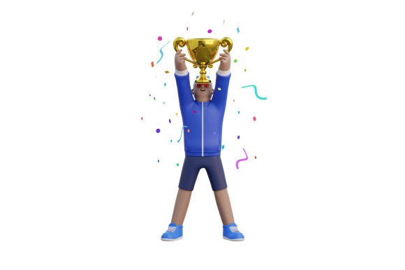 Man Holding a Golden Medal: A Versatile Visual Asset for Modern Design