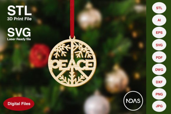 Peace Text Christmas Tree Decoration: A Versatile Ornament for Creative Holiday Projects
