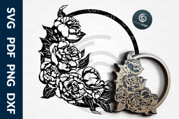 Peony Wreath: A Versatile Digital Design for Crafting Enthusiasts