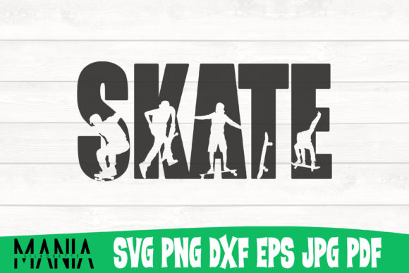 Skate SVG Cut File Silhouette