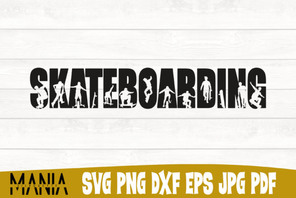Skateboarding SVG Cut File Silhouette