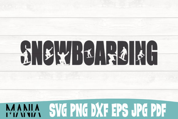Snowboarding SVG Cut File Silhouette