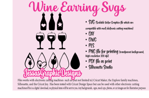 Wine Earrings: Creative Crafting with SVG Files for Cutting Machines